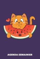 Agenda Semainier: J'adore la pastèque A5 manuscrit florale - Carnet hebdomadaire 52 semaines pour les gens à la mode (violet) (French Edition) 1687844003 Book Cover