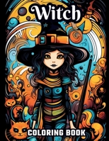 Large Print Witch Coloring Book: Black Background: Coloring Pages, Great Gift Idea for Everyone, Adults, Teenagers, Tweens, Older Kids, Boys, & Girls, ... Stress Relief & Relaxation (Coloring Books) B0CKRKL6MJ Book Cover
