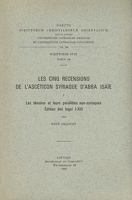 Les Cinq Recensions de L'Asceticon Syriaque D'Abba Isaie, I: Les Temoins Et Leurs Paralleles Non-Syriaques, Edition Des Logoi I-XIII 9042903309 Book Cover