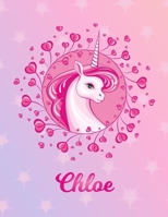 Chloe: Unicorn Sheet Music Note Manuscript Notebook Paper - Magical Horse Personalized Letter J Initial Custom First Name Cover - Musician Composer Instrument Composition Book - 12 Staves a Page Staff 1705621791 Book Cover