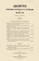 Archives d'Histoire Litteraire et Doctrinale du Moyen-Age LXXVIII - 2011 2711624153 Book Cover