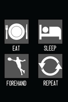 Eat, Sleep, Forehand, Repeat: Minimal Design Lined Practice Journal 6” x 9” 120 pages 1700575856 Book Cover