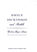 Emily Dickinson and Riddle 0875800114 Book Cover