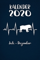 Kalender 2020: Blauer Tageskalender Englische Bulldogge Herzschlag Hunde 2. Halbjahr Juli Dezember ca DIN A5 weiß über 190 Seiten 1650658389 Book Cover