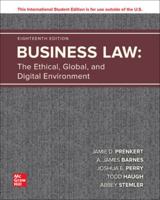 Business Law: The Ethical, Global, and Digital Environment 1265406391 Book Cover
