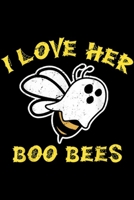 I Love Her Boo Bees: Boo Bees Halloween Couple I Love Her Matching Costume Journal/Notebook Blank Lined Ruled 6x9 100 Pages 1695492498 Book Cover