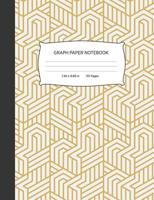 Graph Paper Notebook: Grid Paper Notebook, Quad Ruled, Graphing Paper Book, Gold Geometric Lines 1081132310 Book Cover