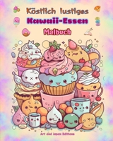 Köstlich lustiges Kawaii-Essen Malbuch Niedliche Kawaii-Designs für Essensliebhaber: Kawaii Art Bilder einer schönen Welt des Essens für Entspannung u B0CP8DKRDP Book Cover