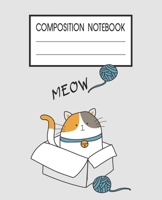 Composition Notebook: Meowing Cat Themed Wide Ruled Composition Notebook For All Cat Lovers 1661595936 Book Cover