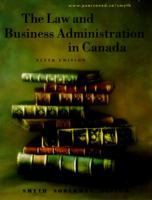 Law and Business Administration in Canada 0130176680 Book Cover