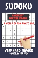 Sudoku Very Hard Expert Level Compact Book Fits In Your Bag 4 Puzzles Per Page: These sudoku puzzles for adults hard to expert level will test the very best players. Sudoku extreme a workout for the b B0948RPY3C Book Cover