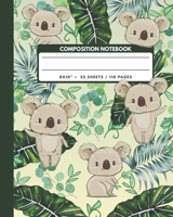 Composition Notebook: Koala Bears And Eucalyptus - Animals Exercise Book Journal , Back To School Gifts For Teens Girls Boys Kids Friends Students 8x10" 110 Pages (Animals Composition Notebook) 1674992947 Book Cover