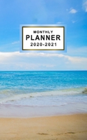 Monthly Planner 2020-2021: Beach & Blue Sky Pocket Planner 1697008364 Book Cover