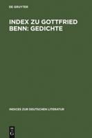 Index Zu Gottfried Benn: Gedichte 3484380055 Book Cover