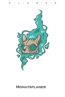 gruseliger Totenkopf Katze Monatsplaner: Monatsübersicht (Termine, Ziele, Notizen, Wochenplan) für Katzen- und Tierfreunde (German Edition) 1659522250 Book Cover