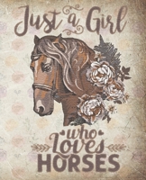 Just A Girl Who Loves Horses Notebook Journal: Vintage Retro Floral Composition Notebook - College Ruled Writer's Horse Notebook Journal for Girls School Work or Home Journaling Wide Ruled Gift For Wo 1086317017 Book Cover