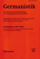 Germanistik, Sachregister (1990-1994): Verzeichnet Sind Die Wichtigsten Begriffe Und Erl�uterungen Aus Der Germanistischen Forschung 348462101X Book Cover