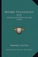 Applied Psychology V11: External Efficiency Factors 1120157110 Book Cover