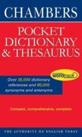 Chambers Pocket Dictionary & Thesaurus 0550100784 Book Cover