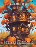 Cottage Halloween Coloring Book: Halloween Coloring Book for Adults Haunted Houses | Fantasy Treehouses, Pumpkin, Witches and Spooky Scenes, Whimsical Black Line and Grayscale Images for All B0CK3MY28G Book Cover