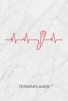 TERMINPLANER: Künstler Kalender Gesangsunterricht Terminkalender - Mikrofon EKG Wochenplaner Sänger Herzschlag Wochenplanung Musikinstrumente Taschenkalender Musik To-Do Liste Termine (German Edition) 1672486300 Book Cover