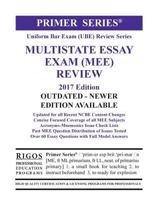 Rigos Primer Series Uniform Bar Exam (Ube) Review Multistate Essay Exam (Mee): 2017 Edition 1535579781 Book Cover