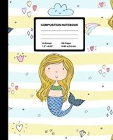 Composition Notebook: Pretty Blond Mermaid | Wide Ruled Paper Journal | Blank Lined Workbook for Teens Kids Students Girls, for Home School & Writing Notes 1674437099 Book Cover