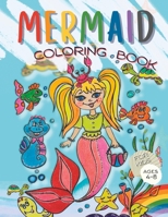 Mermaid Coloring Book for Kids: 40 Hand Drawn Pictures, Girls Ages 4, 5, 6, 7, 8 B0BM582LC4 Book Cover