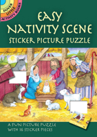 Easy Nativity Scene Sticker Picture Puzzle 048644824X Book Cover