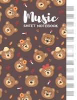 Music Sheet Notebook: Blank Staff Manuscript Paper with Cute Bears Themed Cover 1695902335 Book Cover