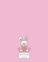 Notebook: Bunny in love on pink cover and Dot Graph Line Sketch pages, Extra large (8.5 x 11) inches, 110 pages, White paper, Sketch, Draw and Paint 1721637311 Book Cover