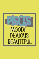 Pisces Moody, Devious, Beautiful Zodiac Horoscope lined blank notebook: Great gift for family, friends, colleagues, girlfriend, boyfriend, drama queen and zodiac lovers 1676709908 Book Cover