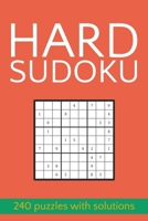 Hard Sudoku: Minimalist Orange Cover 240 Hard Sudoku Puzzles 1661194842 Book Cover