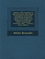 Relazioni Sulla Fondazione E Sull'ordinamento Della Sezione Di Geografia Commerciale Della Società Geografica Italiana E Sul Congresso Di Geografia ... - Primary Source Edition 1294186558 Book Cover