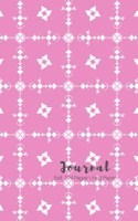 JOURNAL: 5 x 8 - 124 Pages - Small Lined Blank Pages Notebook - Soft Cover In Pink With White Design In Matte Finish 1698568851 Book Cover