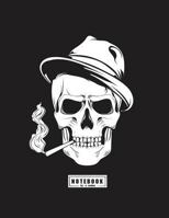Notebook: Skull on black cover and Dot Graph Line Sketch pages, Extra large (8.5 x 11) inches, 110 pages, White paper, Sketch, Draw and Paint 1720671982 Book Cover