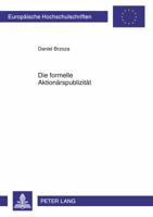 Die Formelle Aktionaerspublizitaet 3631631022 Book Cover