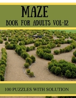 Maze Book for Adults Vol-12: 100 Challenging Mazes Puzzles for Seniors B08YQR7Y24 Book Cover