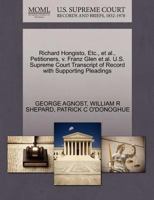 Richard Hongisto, Etc., et al., Petitioners, v. Franz Glen et al. U.S. Supreme Court Transcript of Record with Supporting Pleadings 1270702319 Book Cover
