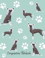 Composition Notebook: Chinese Crested Dog Paw Prints Cute School Notebook 100 Pages Wide Ruled Paper 1795855479 Book Cover