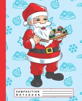 Composition Notebook: Funny Japanese Santa Sushi Composition Notebook, Blank Wide Lined Journal Perfect for Writing, Taking Notes, Holidays and Christmas Plans, Gift or Wish List 1698926960 Book Cover
