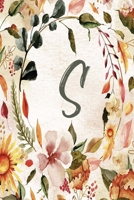 S: Orange Brown Floral 6x9 Lined Notebook 1706172087 Book Cover