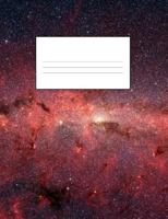 Space Composition Notebook: 7.4" by 9.7" - Quad 4x4 Graph Paper - 140 Pages (70 Sheets) Outer Spaced Themed Design #6 1724548069 Book Cover