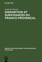 Disparition et survivances du franco-provençal 3484520418 Book Cover