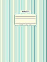 Notebook: Teal Striped - Large Size Notebook with College Ruled Lines in a Soft Cover Paperback 1719877807 Book Cover