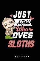 Just A Girl Who Loves Sloths Notebook: Funny Journal Gift For Sloth Girl A Sloth Queen Gift 1679204734 Book Cover