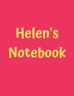 Helen’s Notebook: Pink Cover, College Ruled, 100 Sheets, 8.5" x 11" (Letter Size), White Paper (Women's Custom Names) 1675224463 Book Cover