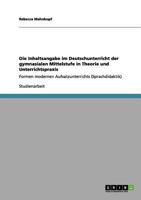 Die Inhaltsangabe im Deutschunterricht der gymnasialen Mittelstufe in Theorie und Unterrichtspraxis: Formen modernen Aufsatzunterrichts (Sprachdidaktik) 3656136440 Book Cover