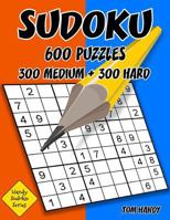 Sudoku: 600 Puzzles. 300 Medium and 300 Hard: Handy Sudoku Series Book 1535103450 Book Cover