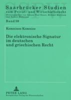 Die Elektronische Signatur Im Deutschen Und Griechischen Recht 3631563337 Book Cover